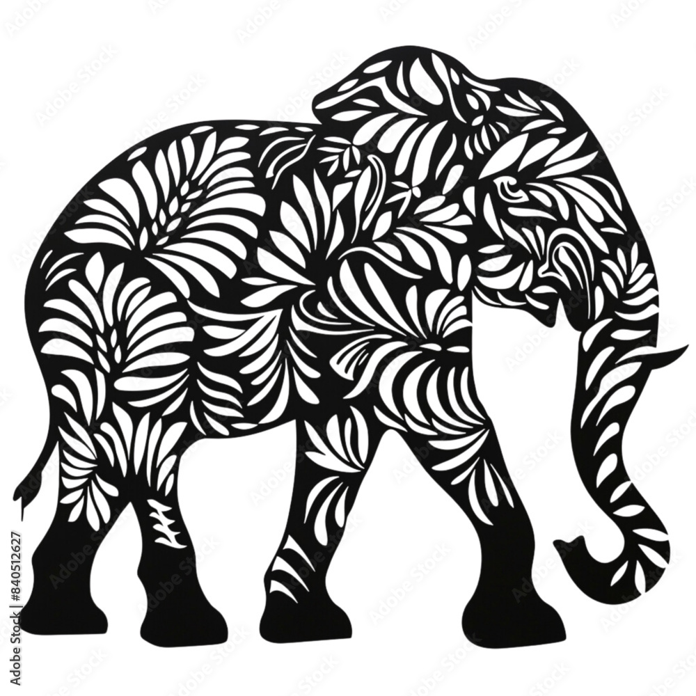 Elephant, laser cut and CNC, a giant with enormous strength in the forest Elephant, laser cut and CNC, a giant with enormous strength in the forest