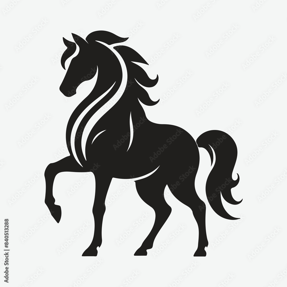 Obraz premium Print Majestic Horse Silhouettes, Capturing the Grace and Power in Shadow