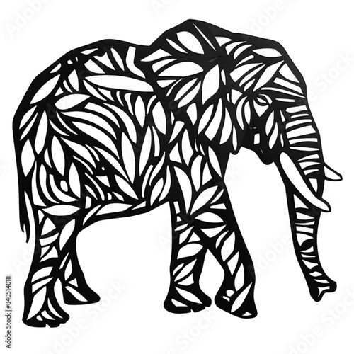 Elephant, laser cut and CNC, a giant with enormous strength in the forest