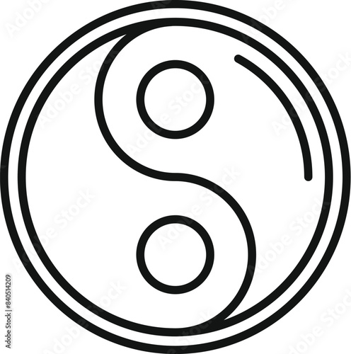 Simple black and white yin yang symbol, depicting balance and harmony