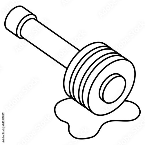 A flat design icon of honey wand