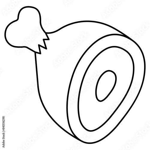 A colored design icon of ham
