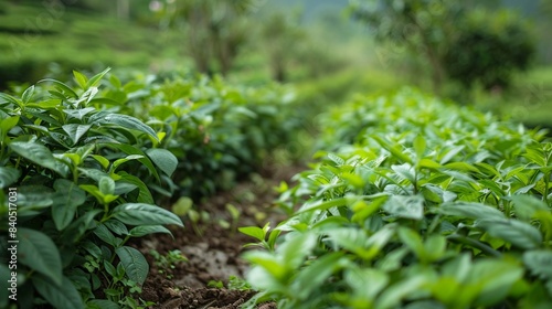 Herbal tea garden varieties of herbs flourishing