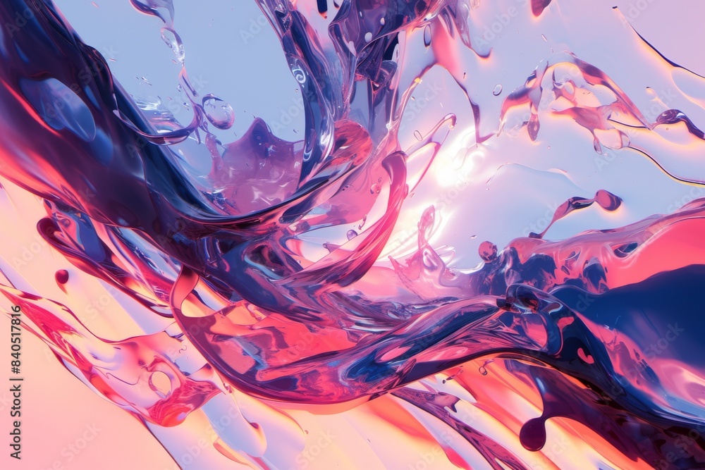 Obraz premium Water droplets in abstract form and vibrant style