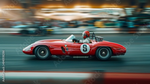 Capturing the Exhilarating Vintage Car Race on the Racetrack © Naput