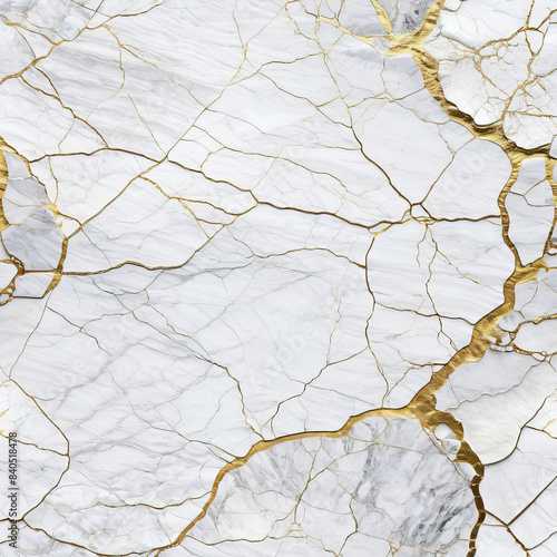 White stone background with gold splashes. Texture illustration for design of floors, countertops, wall tiles.