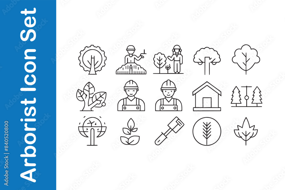 Arborist Icon Set with vector collections. Arborist Icon Set with vector collections.