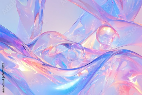 Colorful abstract painting of water droplets in creation