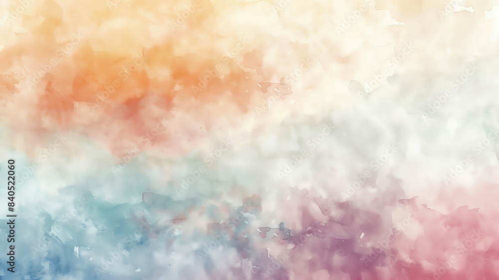 Fototapeta premium An abstract watercolor with a soft blend of pastel shades, creating a dreamy effect