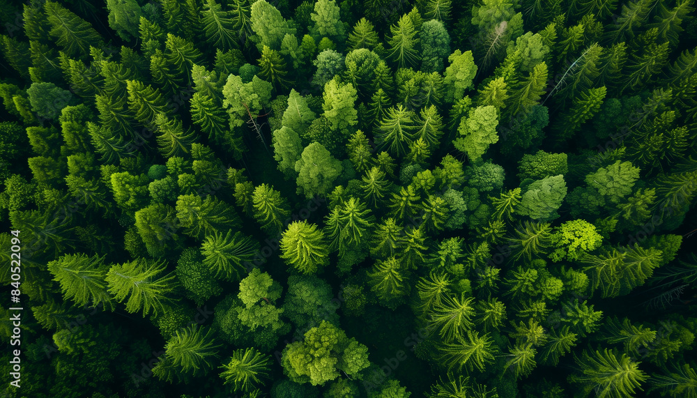 Aerial top view of summer green trees in forest Aerial top view of summer green trees in forest