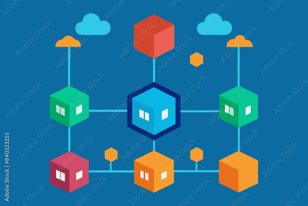 aquatinter de microservices vector illustration aquatinter de microservices vector illustration