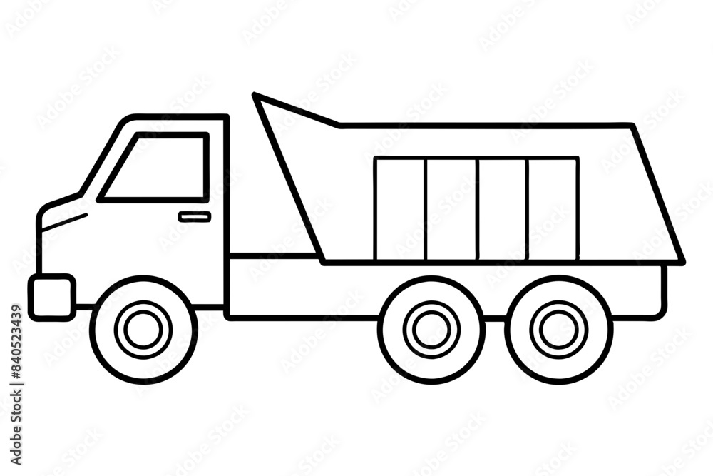 truck line art silhouette vector illustration truck line art silhouette vector illustration