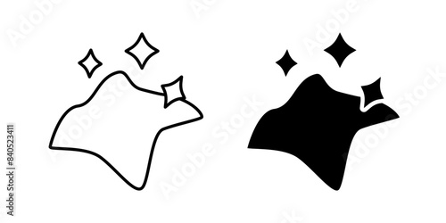Easy to clean icon. Surface wipe symbol. Cleaning service logo. Kitchen napkin or rag vector illustration. Shiny surface sign.