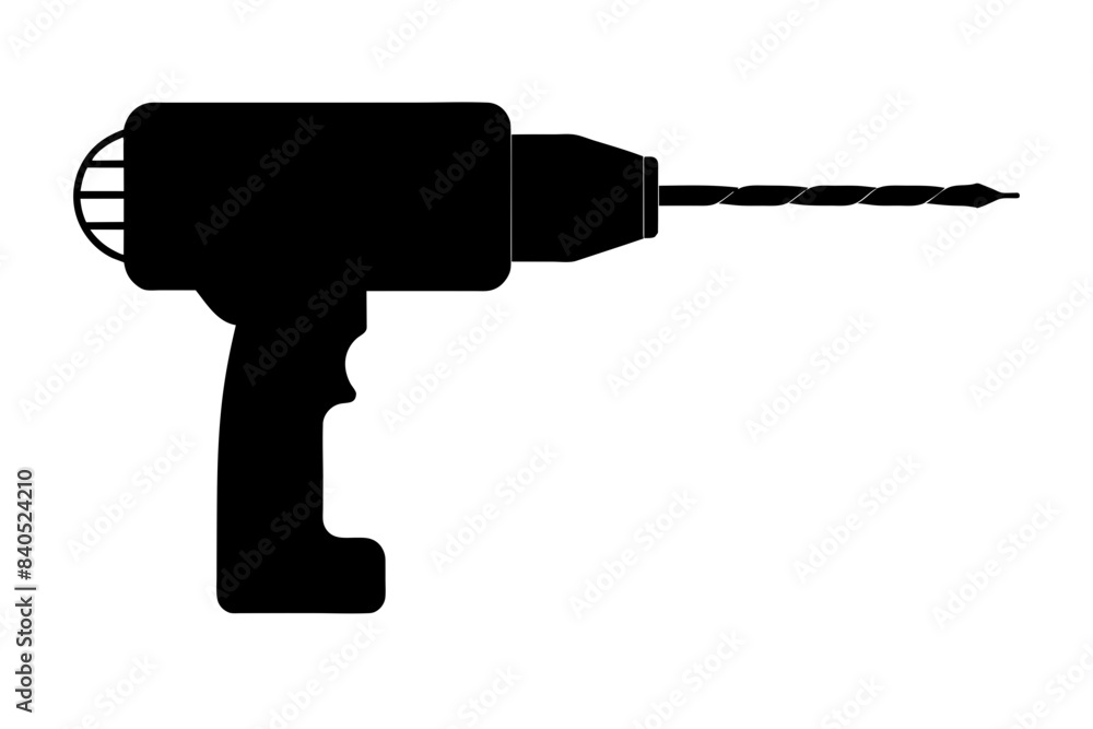 Drill machine silhouette vector illustration Drill machine silhouette vector illustration