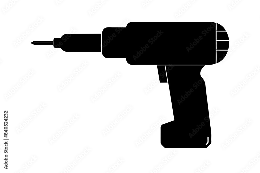 Drill machine silhouette vector illustration Drill machine silhouette vector illustration