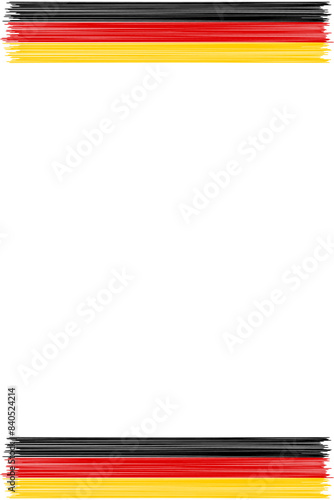 German flag background frame border vector illustration. Flag of Germany line texture design on white background vertical.	