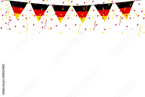 german flag set bunting vector. Flag heart triangle shape elements isolated on white background.	