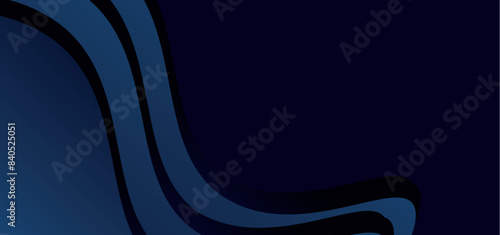 Abstract waves, deep blue background, curved lines, minimalist design, digital art, gradient effect, navy tones, flowing shapes, sleek modern aesthetic, geometric pattern