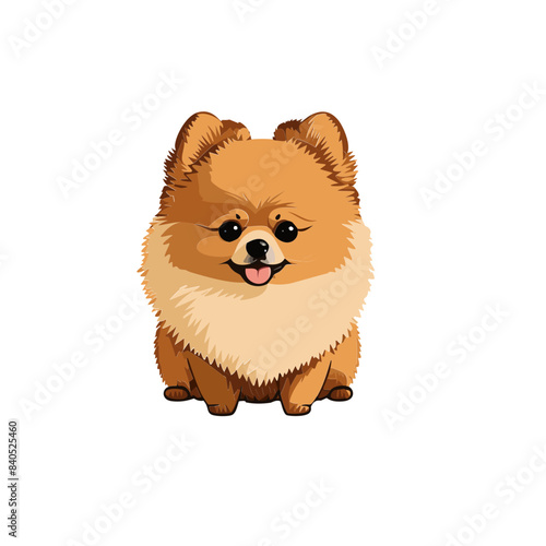 Zwergspitz Pomeranian Illustration Vektor Kunst Comic 