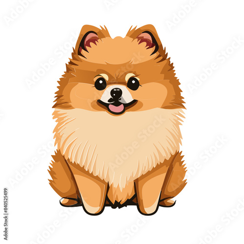 Zwergspitz Pomeranian Illustration Vektor Kunst Comic 