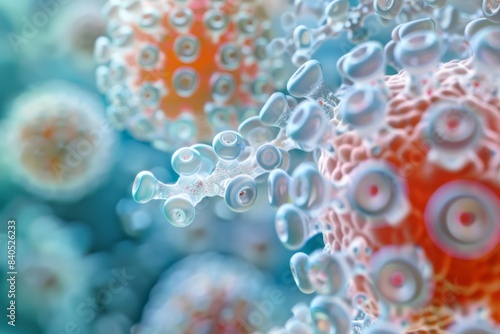 Close-Up View of a Herpes Virus Particle Highlighting Structural Details © AHNH
