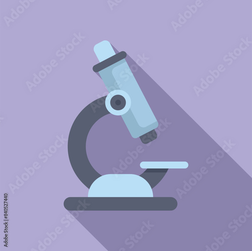 Detailed flat design microscope illustration for scientific research, biology study, education, and medical investigation in laboratory settings