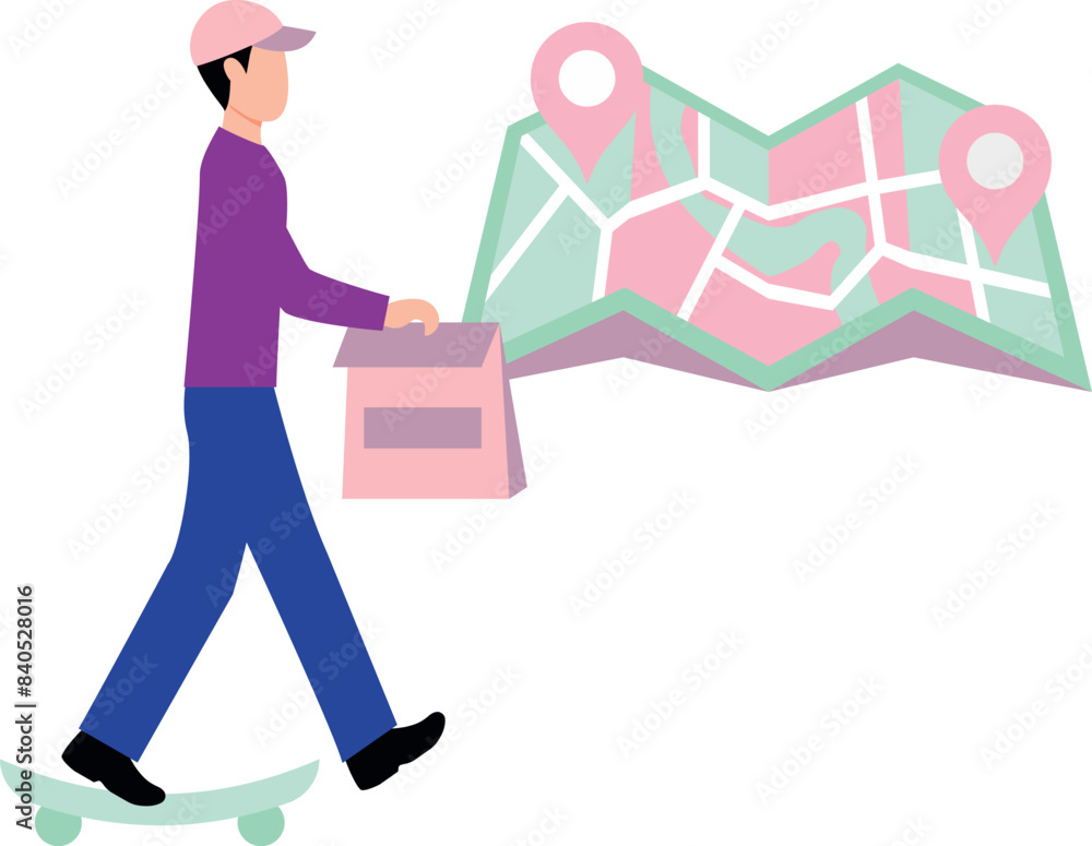 The boy is going to deliver the parcel. The boy is going to deliver the parcel.