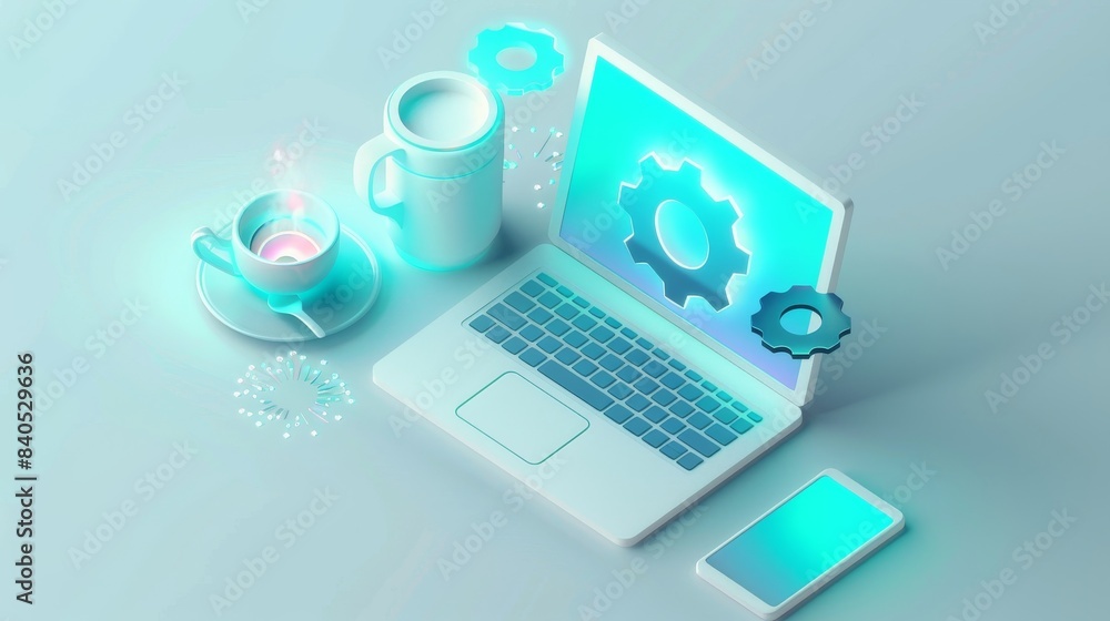 Internet-based remote support. System administrators provide assistance to users. Chat support from technicians is available. Computer technology concept. Internet-based remote support. System administrators provide assistance to users. Chat support from technicians is available. Computer technology concept.