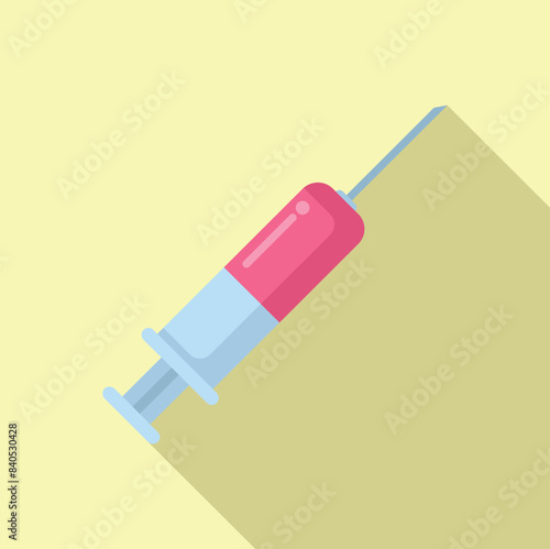 Minimalist syringe vector graphic on a soft yellow background