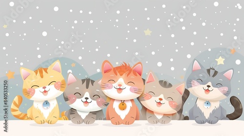adorable cartoon cats