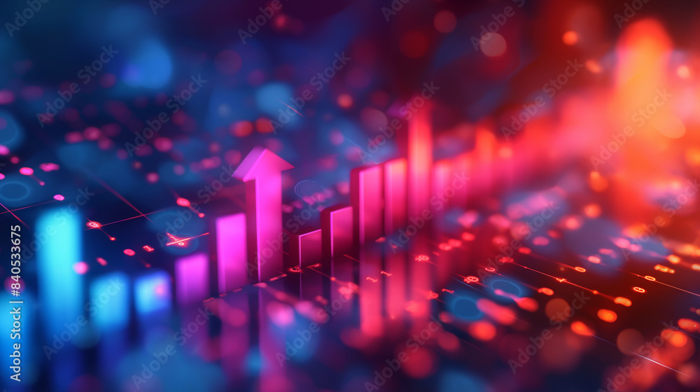 A colorful image of a graph with two arrows pointing up A colorful image of a graph with two arrows pointing up