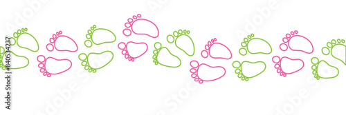 Baby footprint flat icon Vector illustration for poster