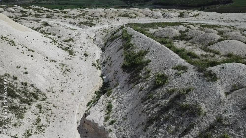 Aerial view of white sand hills. Natural nature video. Drone footage. Aerial view of white sand hills. Natural nature video. Drone footage.