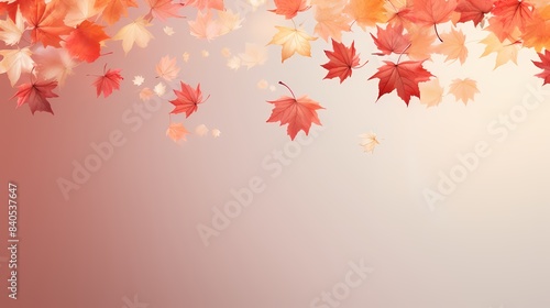 Orange and white maple leaf elements decorative poster background