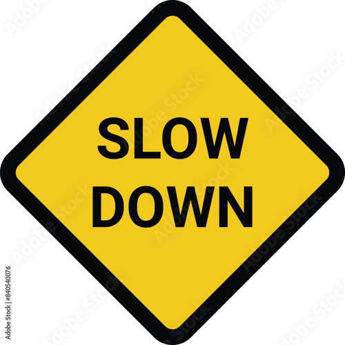 slow down road sign vector