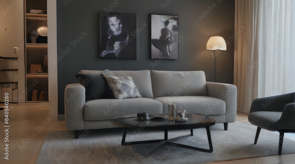 a living room with a couch a living room with a couch