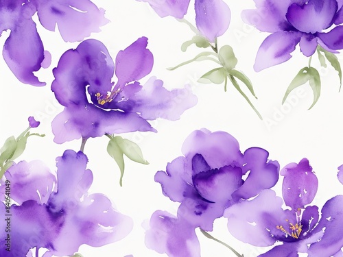 Purple watercolor flower background in free vector format