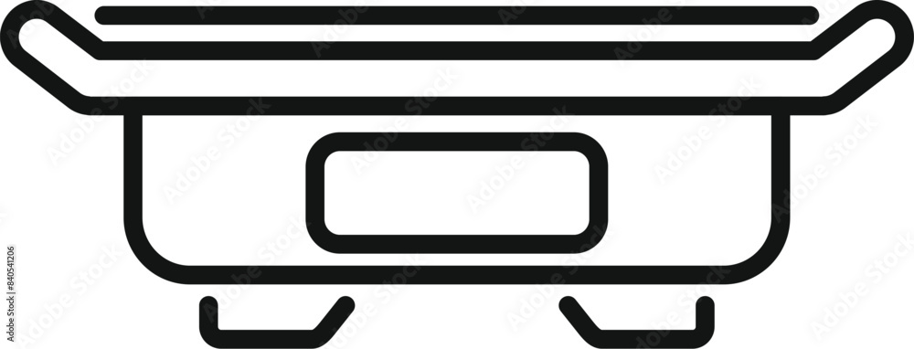 Simple, clean line icon depicting a bathtub, suitable for various design uses Simple, clean line icon depicting a bathtub, suitable for various design uses
