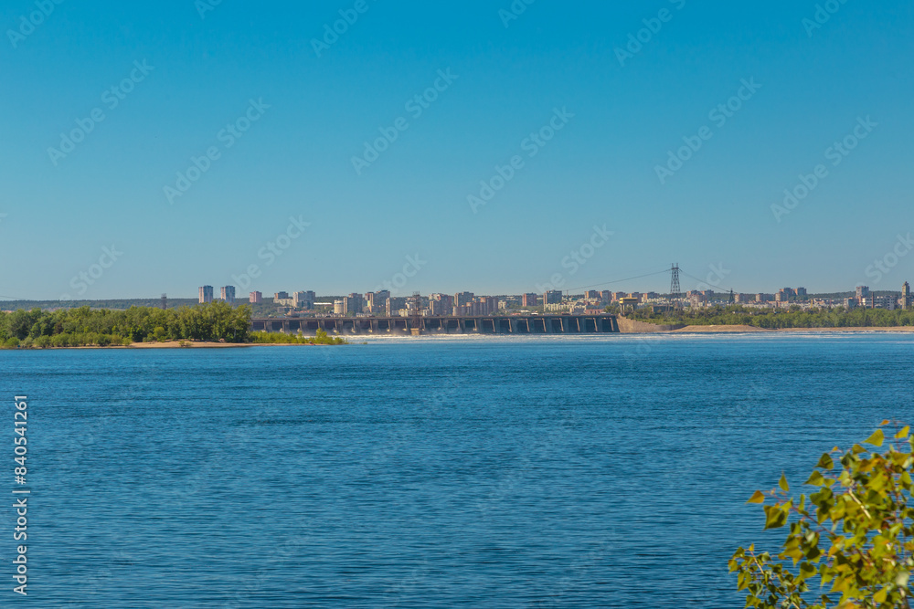 View on Zhiguli Hydroelectric Station at the Volga River, Zhigulevsk, Samara region, Russia View on Zhiguli Hydroelectric Station at the Volga River, Zhigulevsk, Samara region, Russia
