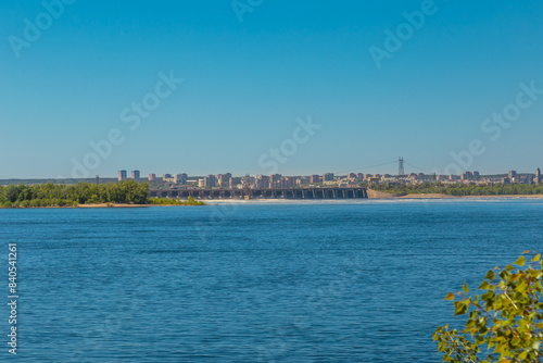 View on Zhiguli Hydroelectric Station at the Volga River, Zhigulevsk, Samara region, Russia photo