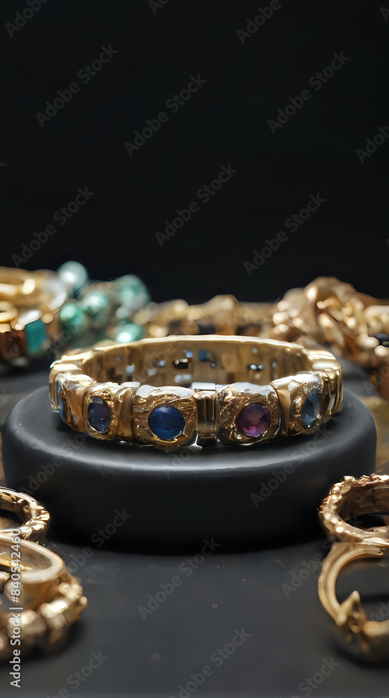 a many different colored rings on a black surface a many different colored rings on a black surface