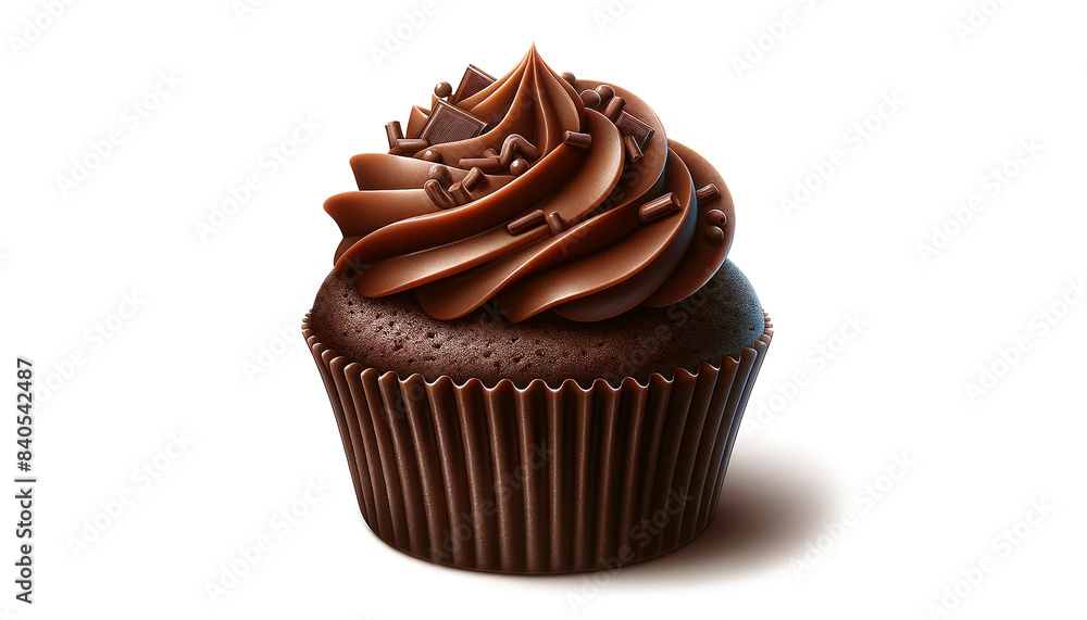 Chocolate cupcake isolated on white background Chocolate cupcake isolated on white background