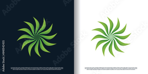 Vortex logo design with creative abstract concept Premium Vector