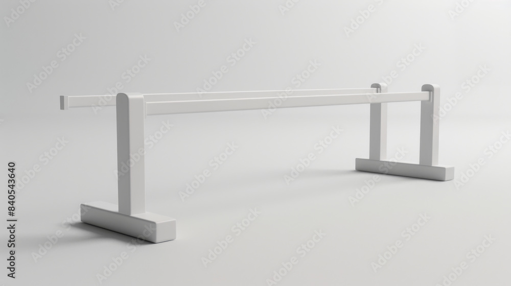 Minimalist white metal rail against a plain background, showcasing simple design and modern aesthetics, ideal for home or office use. Minimalist white metal rail against a plain background, showcasing simple design and modern aesthetics, ideal for home or office use.