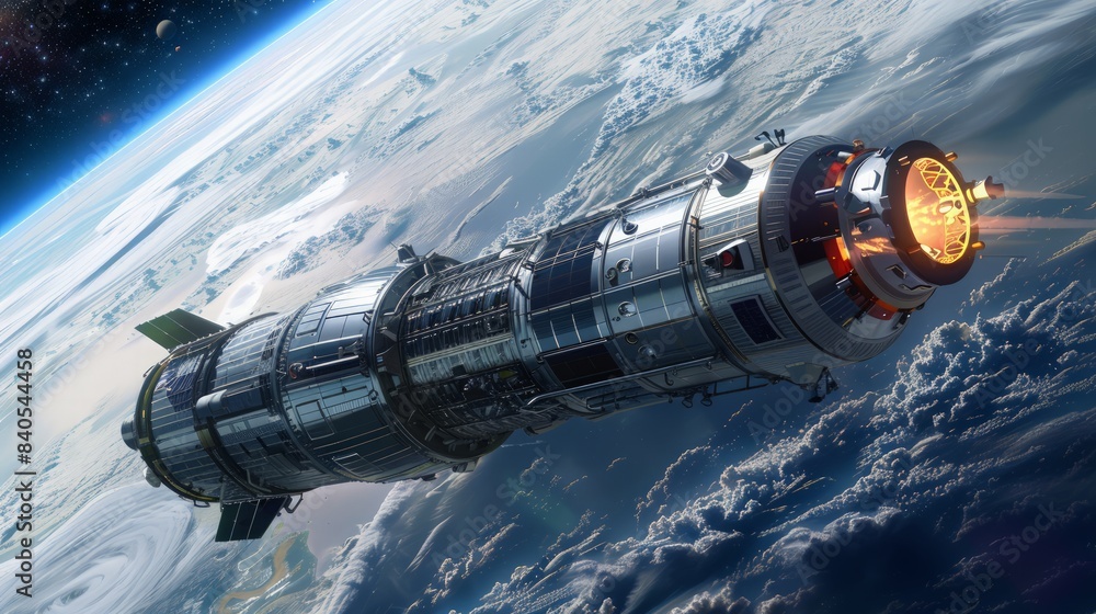 Space exploration mission: Create an image of a space exploration mission with advanced spacecraft and astronauts. Space exploration mission: Create an image of a space exploration mission with advanced spacecraft and astronauts.