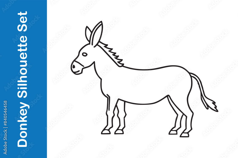 Obraz premium Donkey Icon Set with vector collections. 