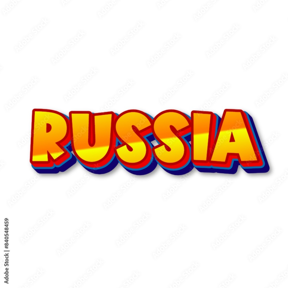 3D Russia text poster art 3D Russia text poster art