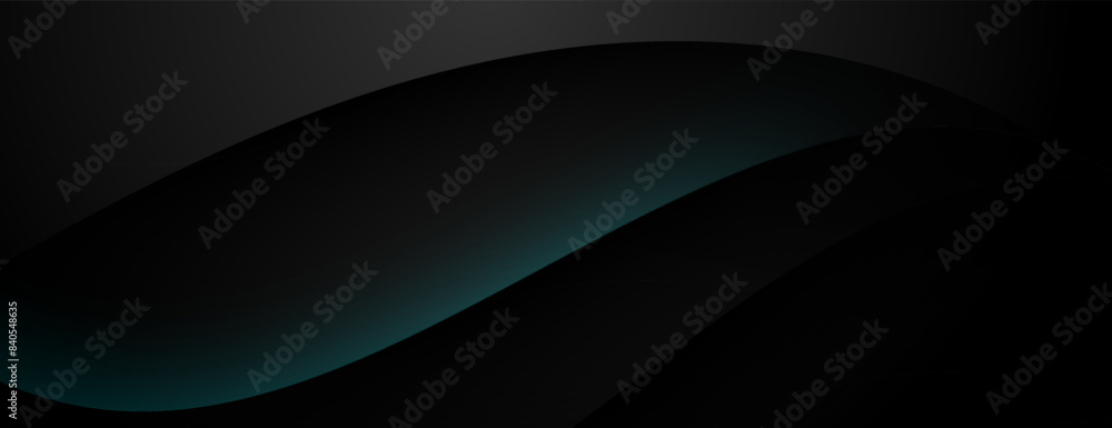 black wave paper style background with blue light. technology banner design black wave paper style background with blue light. technology banner design