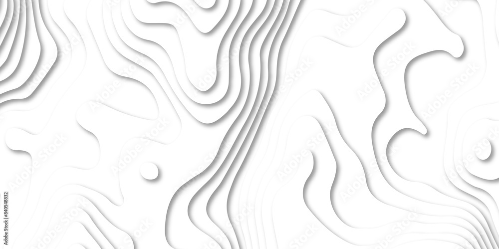 Abstract white paper cut background with line. 3d topography relief. Vector topographic illustration. realistic papercut decoration textured with wavy layer and shadow. seamless pattern wave design. Abstract white paper cut background with line. 3d topography relief. Vector topographic illustration. realistic papercut decoration textured with wavy layer and shadow. seamless pattern wave design.