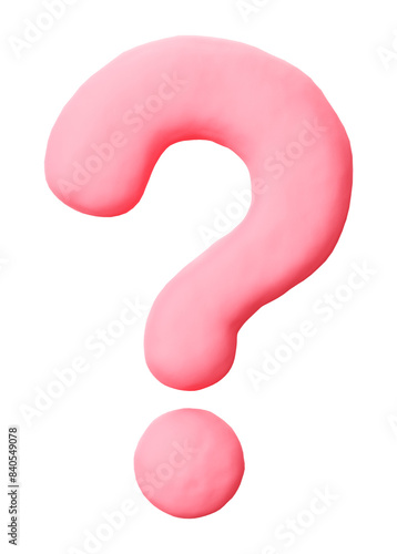 Question mark png pink clay alphabet, transparent background